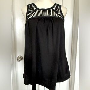 Pixley Black Cutout Detail Sleeveless Blouse | Size XS